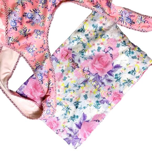 LoveShackFancy NEW Mikkel Floral One Piece Swimsuit in Pink White Blue Medium - Picture 9 of 12